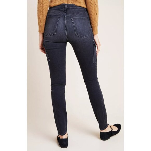 3x1 Vida High-Rise Cargo Skinny Jeans Button Fly Stretch Denim Weber‎ Black 25 - Picture 3 of 10